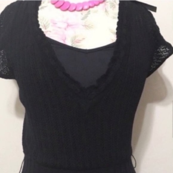 🔴 Offers Please! BCBGmaxAzria Black Pleated Ruffle Black Dress! 🔥 - Picture 9 of 12